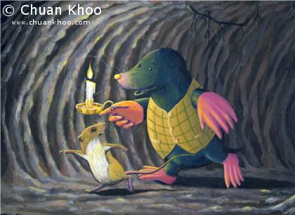 Mr Topo in a dark tunnel