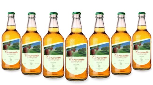 Cider bottles with label
