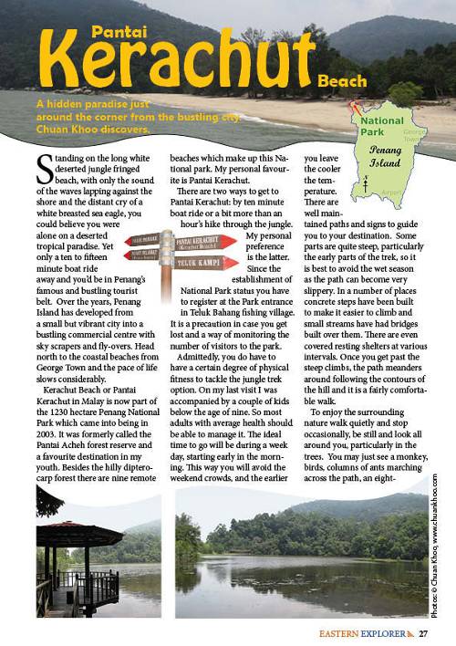 Magazine Page Spread, page 1 - Kerachut Beach.